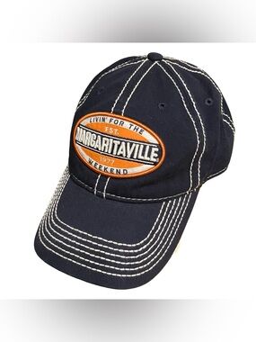 Margaritaville Navy Cap with Orange and White Stitching Patch
